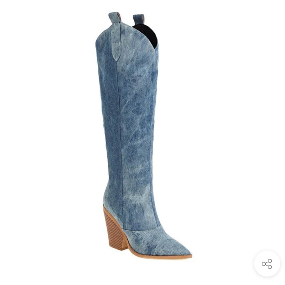 NEVER BEEN WORN! NIB High Knee Denim Western Boots!